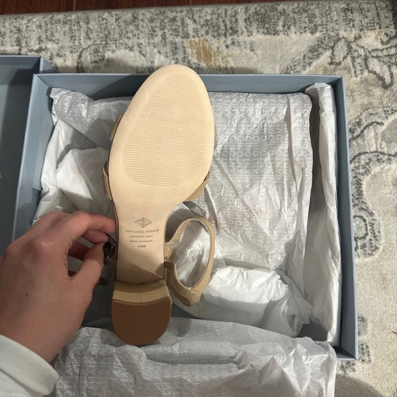 Antonio Melani Geena Nubuck Leather Ankle Strap Heels - Picture 3 of 12